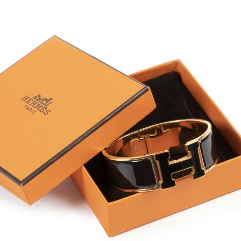 Hermes black h hot sale bracelet