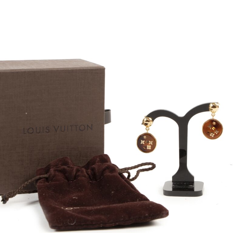Louis Vuitton Monogram Detailed Resin Earrings ○ Labellov ○ Buy