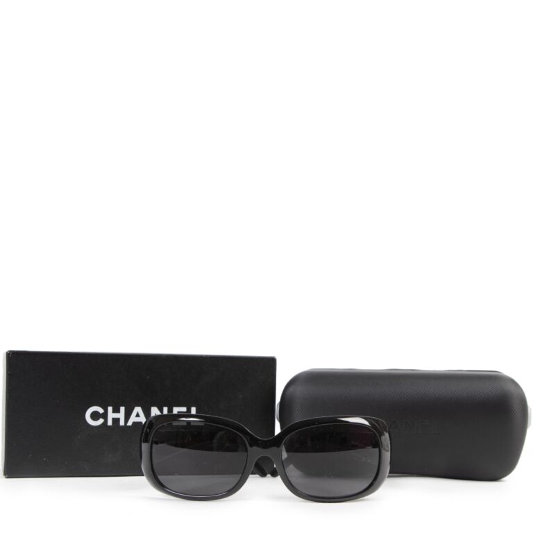 Chanel Black Rhinestone CC Logo Sunglasses ○ Labellov
