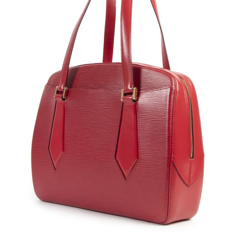 Louis Vuitton Red Epi Leather Voltaire Shoulder Bag Labellov