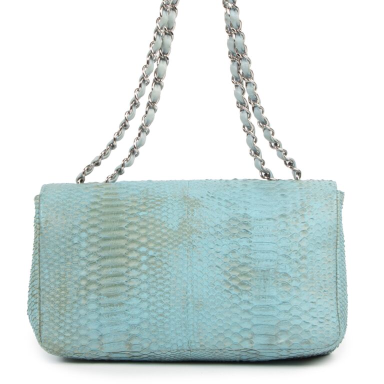 Chanel Jumbo Flap Bag in Turquoise Python Leather — UFO No More