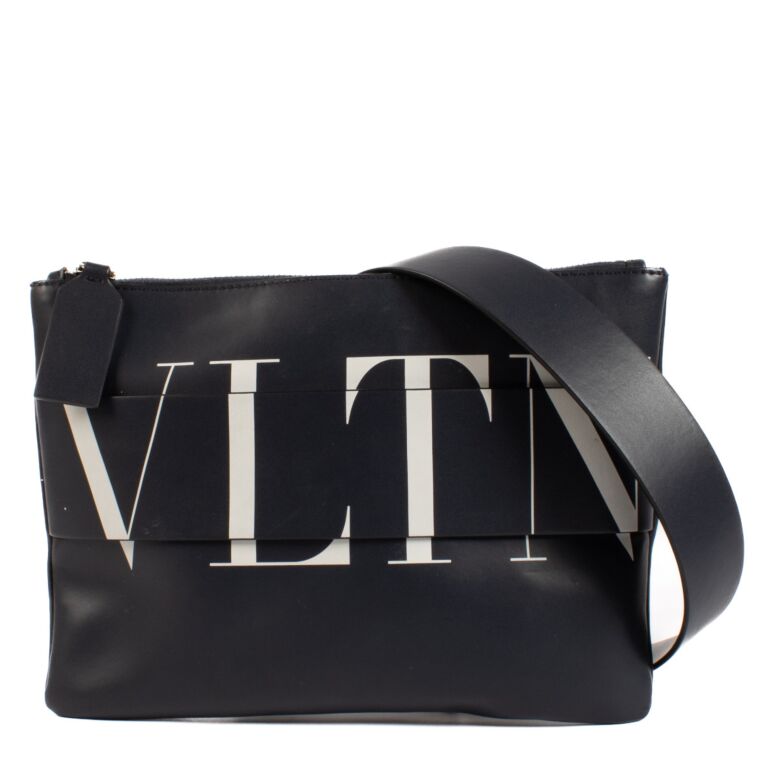 Valentino Garavani Blue VLTN Clutch Bag Labellov Buy and Sell Authentic Luxury
