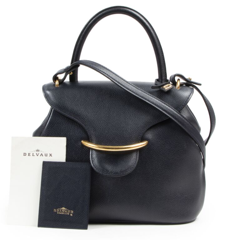 Delvaux Brillant Boxcalf Dark Blue PM Bag ○ Labellov ○ Buy and Sell  Authentic Luxury