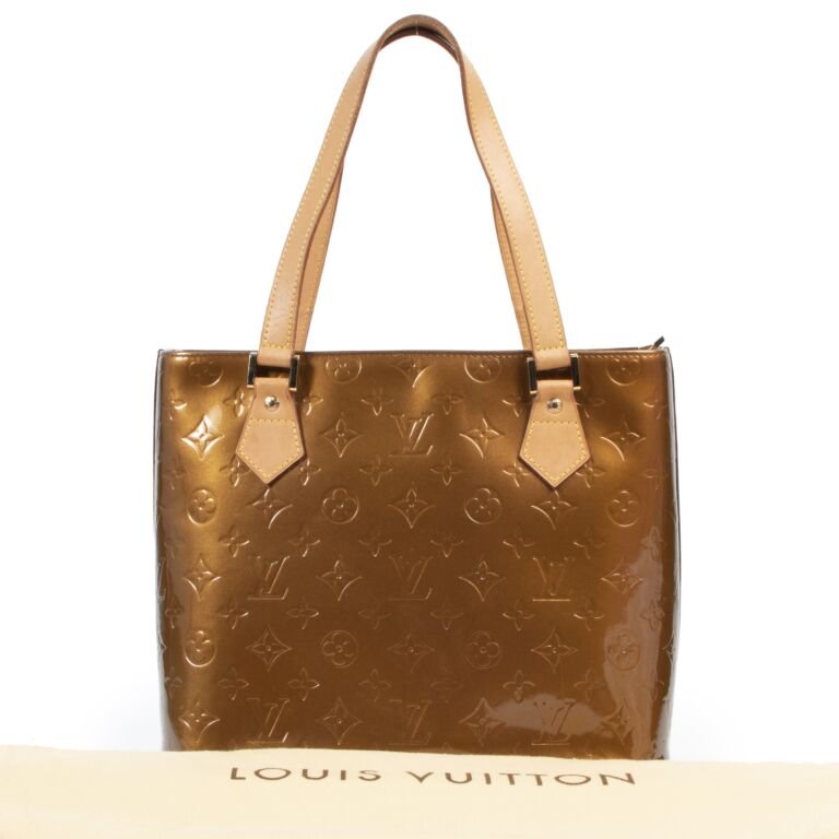 Louis Vuitton Light Blue Vernis Monogram Leather Houston Shoulder