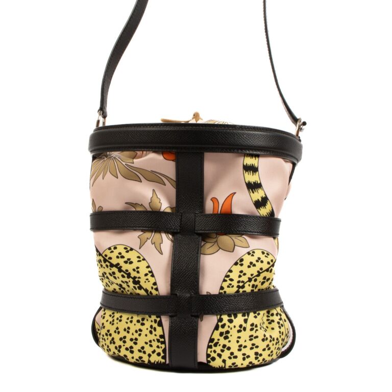 Hermes Musardine Black Bucket Leopard Shoulder Bag Labellov Buy and Sell Authentic Luxury