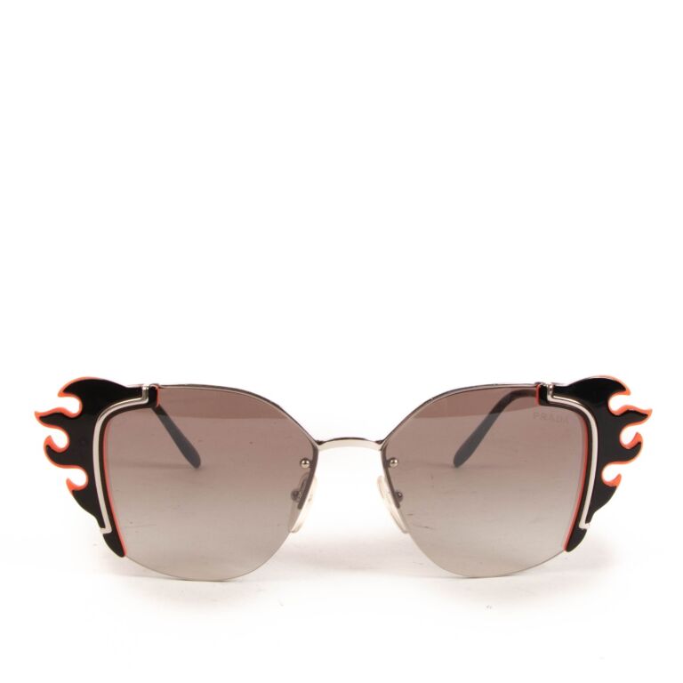 Prada Black Flame Cat eye Sunglasses Labellov Buy and Sell