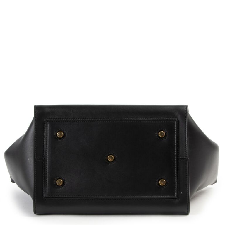 Celine Tie Knot Medium Black Leather Tote Labellov Buy and