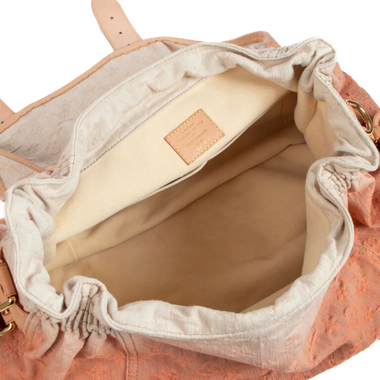 Louis Vuitton Limited Edition Orange Monogram Denim Sunrise Bag - Yoogi's  Closet