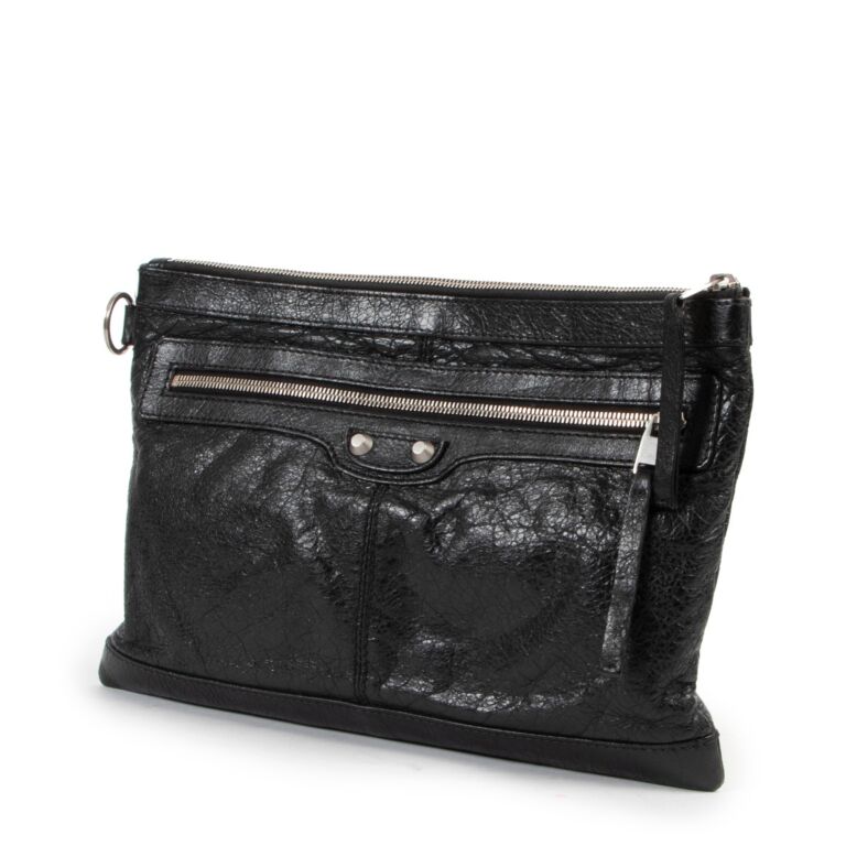 Balenciaga top leather clutch