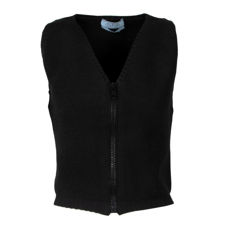 Prada Black Sleeveless Knit Vest - size S ○ Labellov ○ Buy