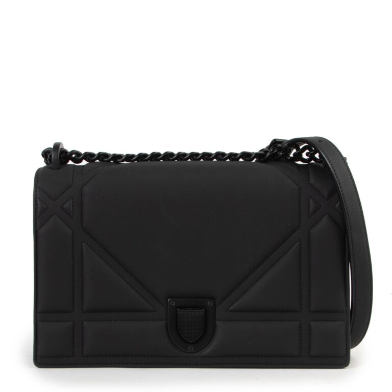 Dior All Black Calfskin Diorama Flap Bag Labellov Buy and Sell ...