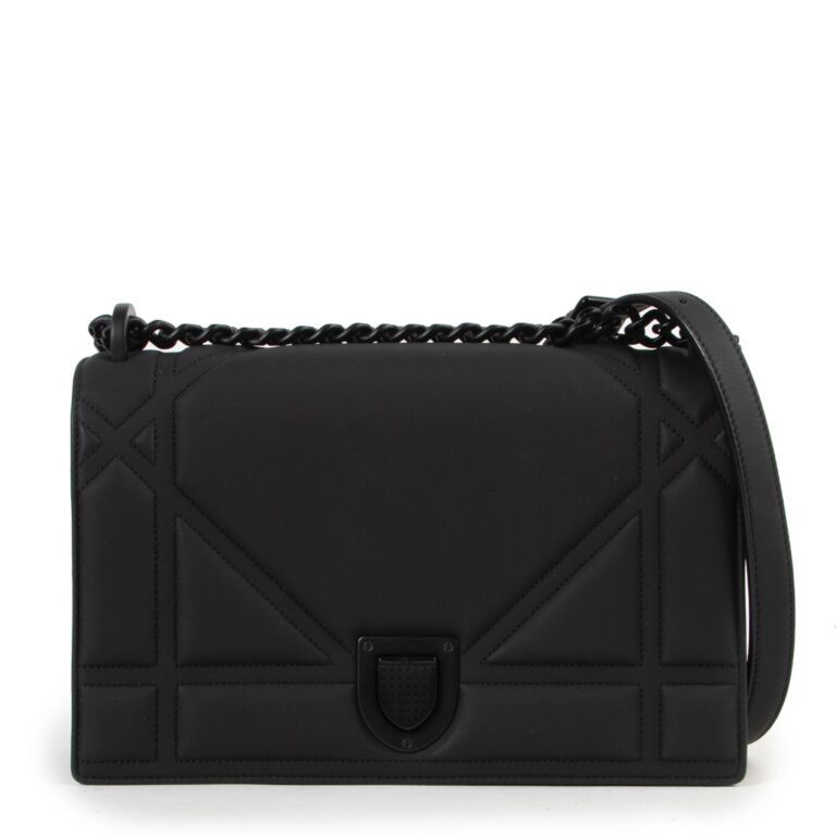Dior All Black Calfskin Diorama Flap Bag Labellov Buy and