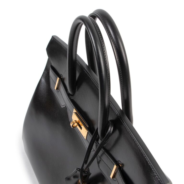 Hermes Birkin Bag 35cm So Black Box Calf BHW For Sale at 1stDibs
