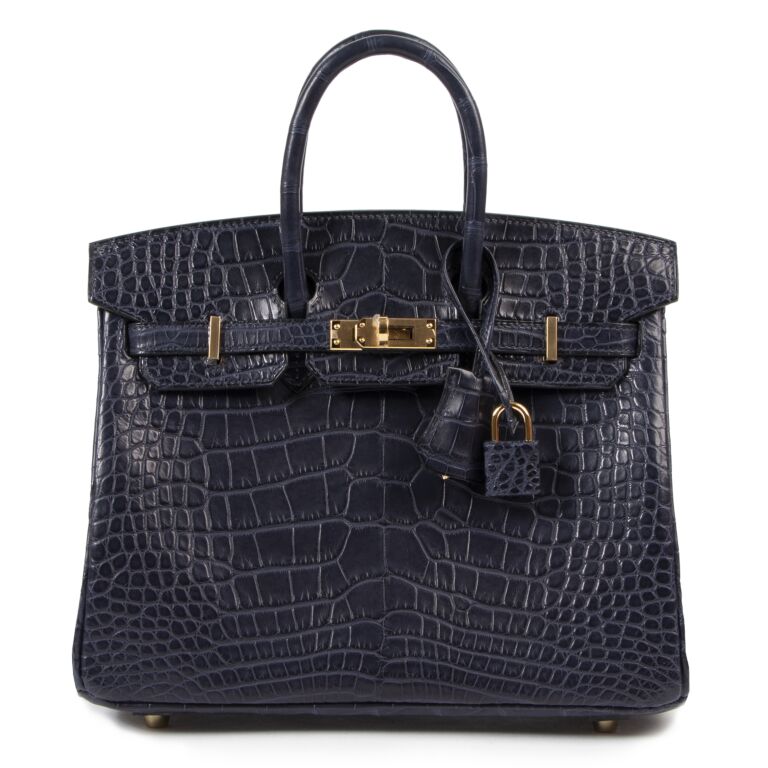 Herm s Birkin 25 Alligator Mississippiensis Mat Bleu Indigo GHW
