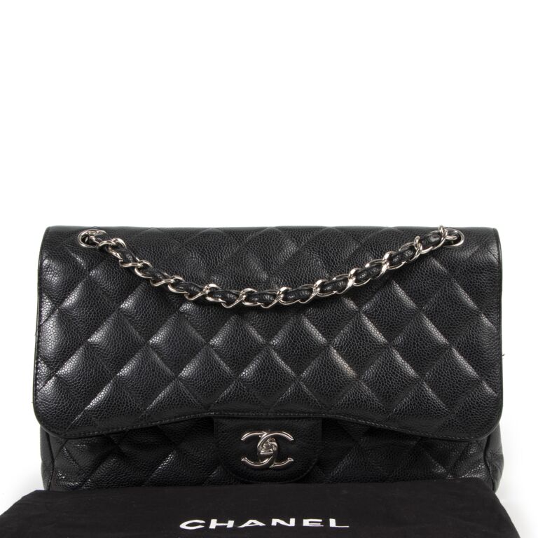 Chanel Black Caviar Jumbo Classic Double Flap Bag GHW, Designer Brand, Authentic Chanel