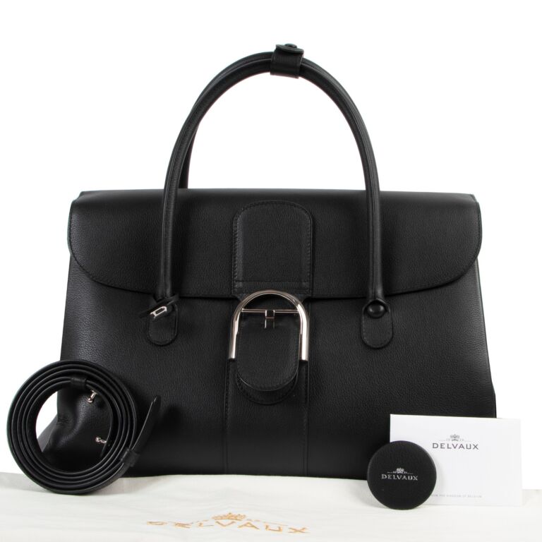 美品・ヴィンテージ【DELVAUX】BRILLANT ブラックハンドバッグ ll05086_delvaux_black_leather_