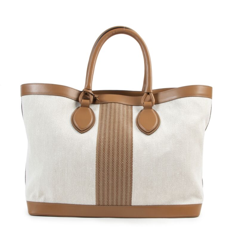 Delvaux Canvas and Leather Cabas Chic GM