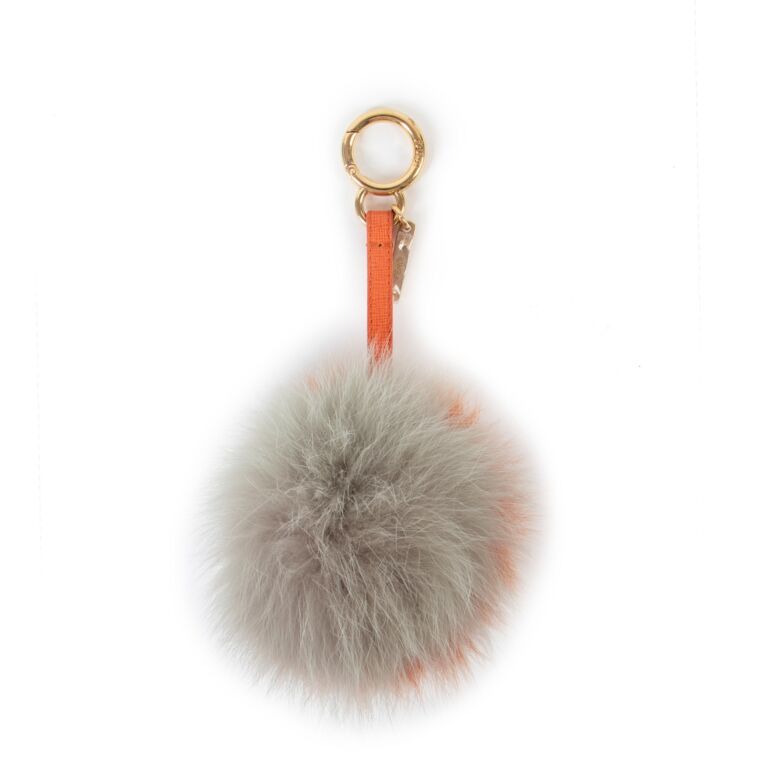Fendi fur sales ball keychain