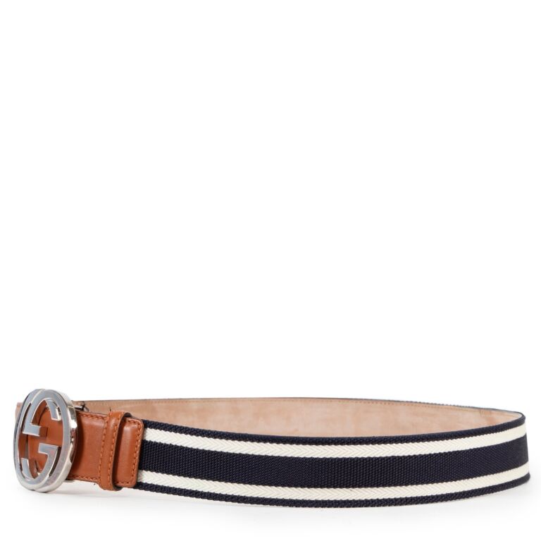 Blue and white gucci belt clearance