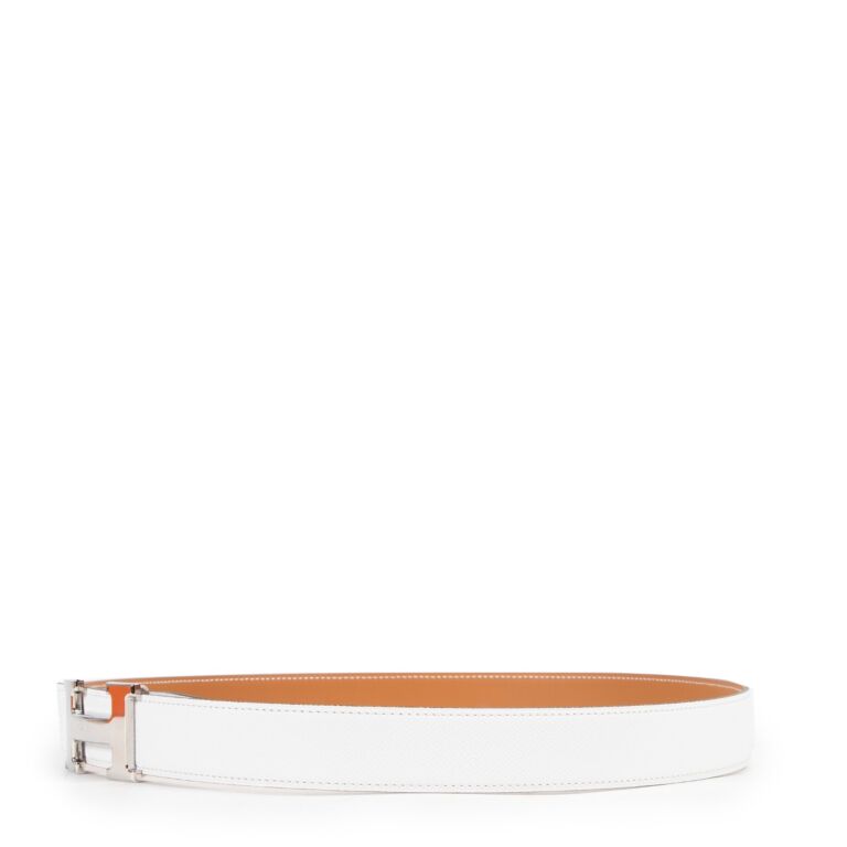 【驚きの値段】 Constance Reversible White Hermès Belt Labellov ○ 90 Size - アクセサリー