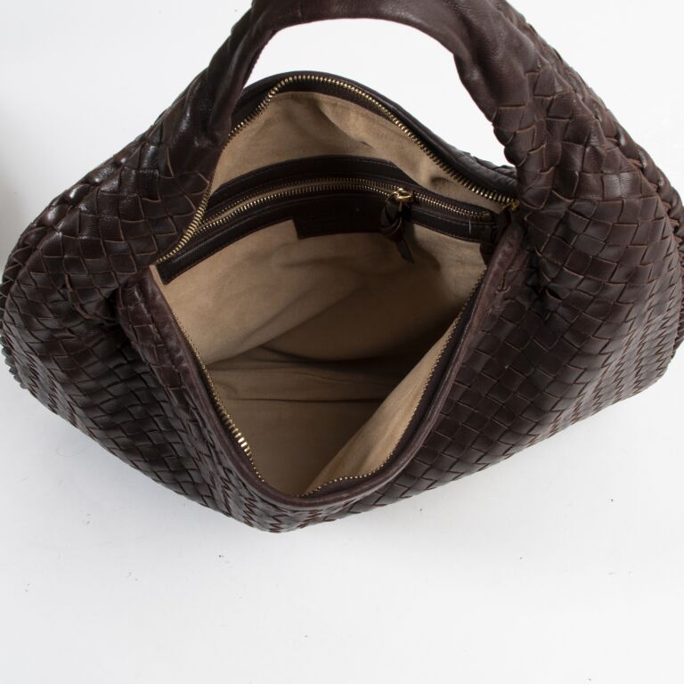 Bottega Veneta Brown Intrecciato Woven Leather Hobo Bag Labellov Buy and Sell Authentic Luxury