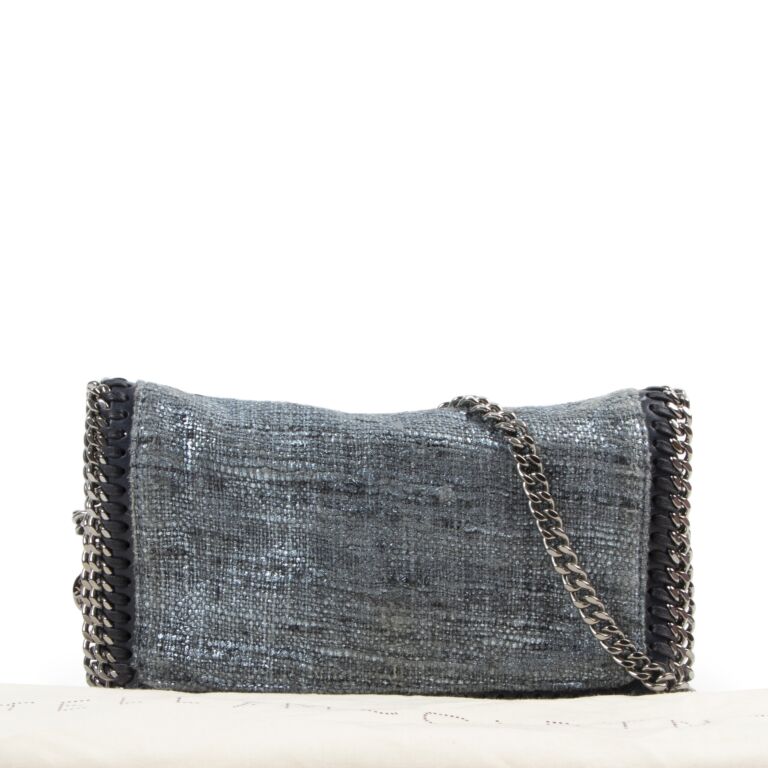 Stella McCartney Blue Metallic Falabella Crossbody Bag Labellov