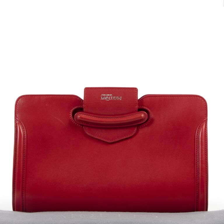Alexander mcqueen cheap red clutch