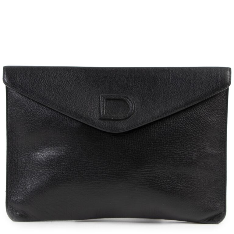 Delvaux Black Enveloppe Clutch Labellov Buy and Sell Authentic Luxury