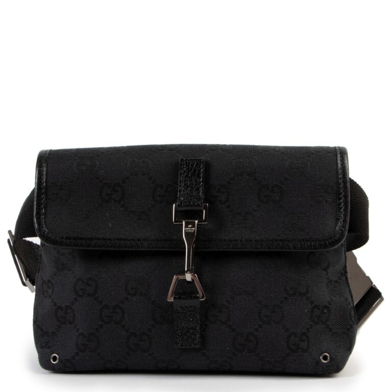 Gucci Black Monogram GG Pouch Belt Bag Labellov Buy and Sell
