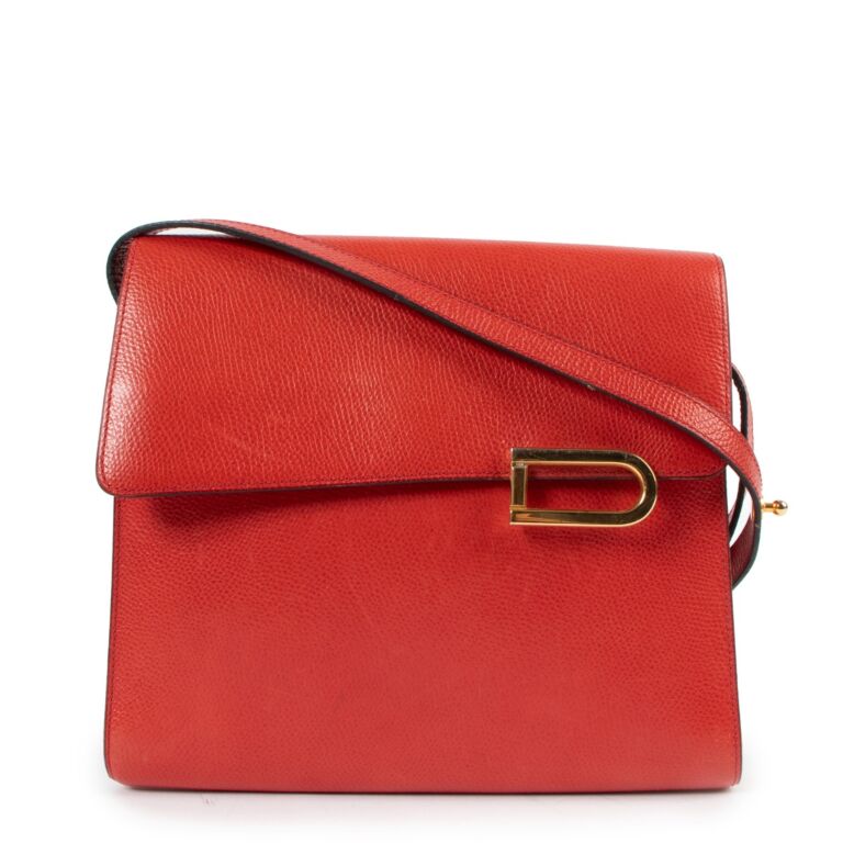 Delvaux Red Leather Vintage Crossbody Bag Labellov Buy and Sell ...