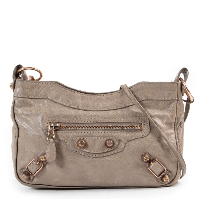 Balenciaga Taupe Mini Crossbody ○ Labellov ○ Buy and Sell Authentic Luxury