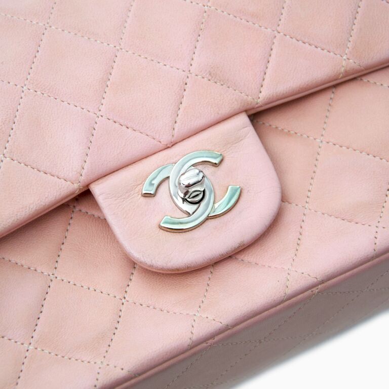 Chanel Pastel Pink Classic Medium Double Flap Bag ○ Labellov ○ Buy and Sell  Authentic Luxury