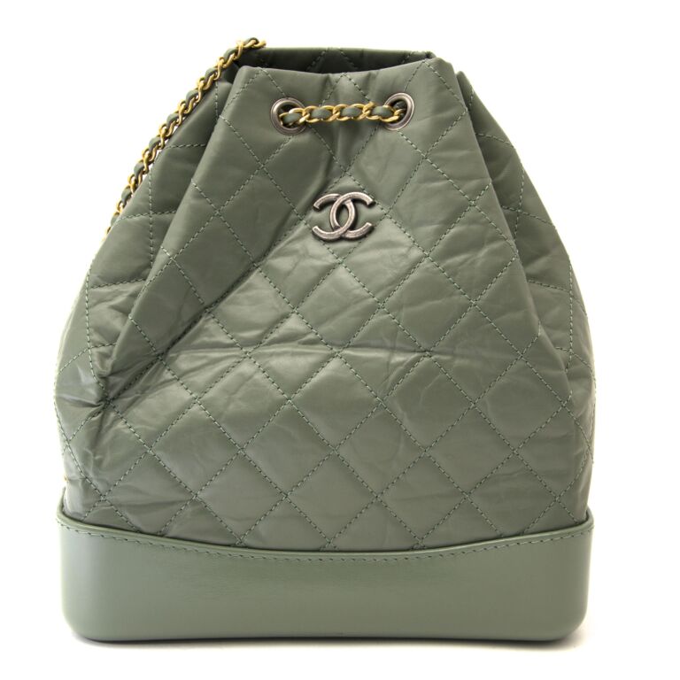 Gabrielle leather backpack Chanel Green in Leather - 36546095