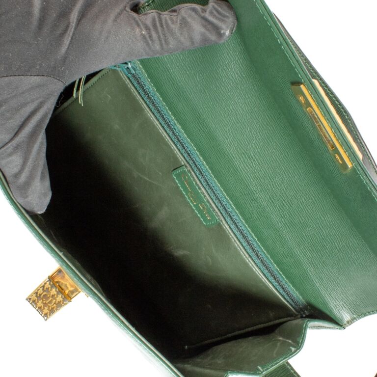 Christian Dior Green Leather Vintage Box Bag ○ Labellov ○ Buy