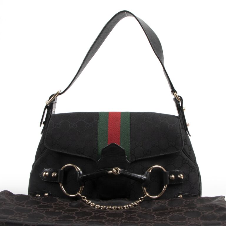 Black fabric shoulder bag sales