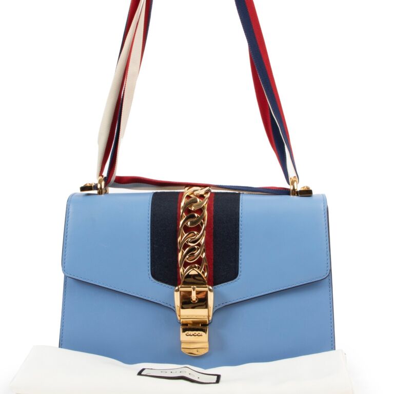 Gucci blue sylvie bag sale