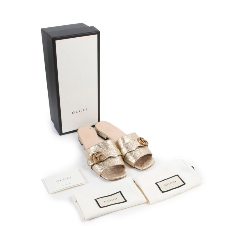 GUCCI ゴールド ミュール 35C Leather mules Gucci Gold size 35 EU in Leather - 43929838