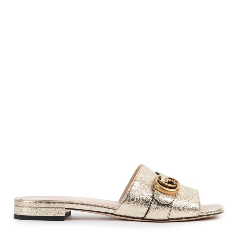 Gucci clearance gold flats