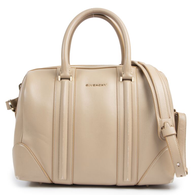 Givenchy Beige Leather Boston Bag ○ Labellov ○ Buy and Sell Authentic Luxury