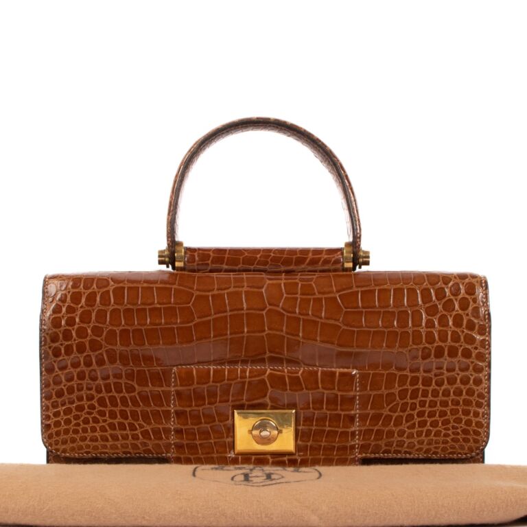 Hermès 1940's Crocodile Porosus Top Handle Bag ○ Labellov ○ Buy