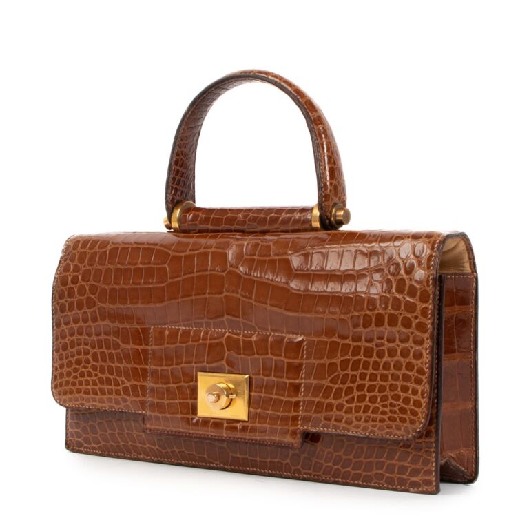 Hermès 1940's Crocodile Porosus Top Handle Bag ○ Labellov ○ Buy