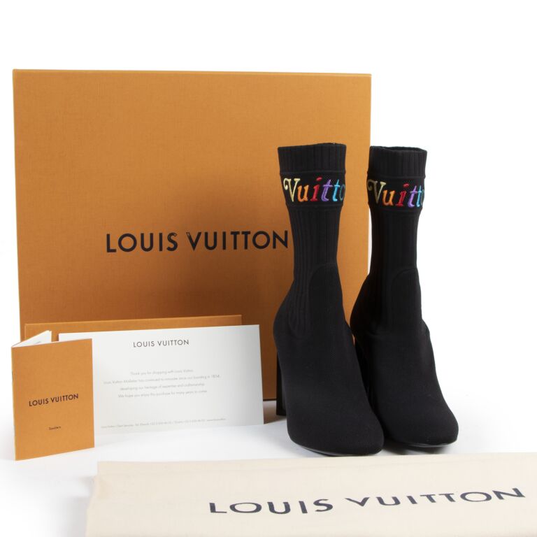 LOUIS VUITTON Nano Monogram Silhouette Ankle Boots 36 982773