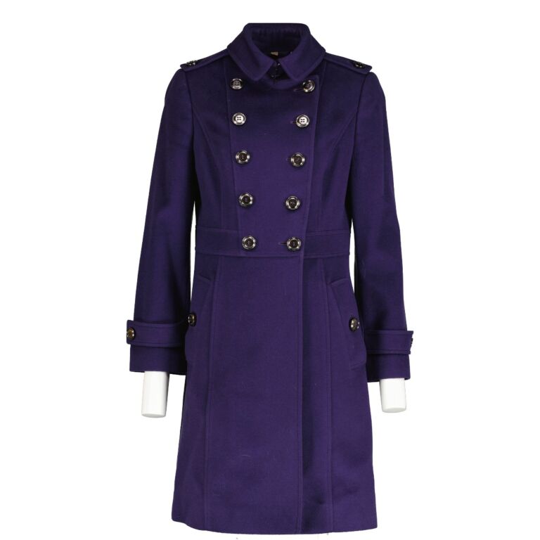 Burberry Blue Wool Cashmere Trench Coat Labellov Buy and Sell Authentic Luxury