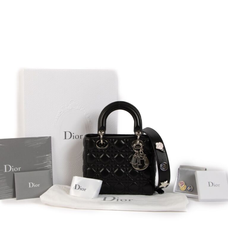 Christian Dior Black Lambskin Small Lady Dior ○ Labellov ○ Buy