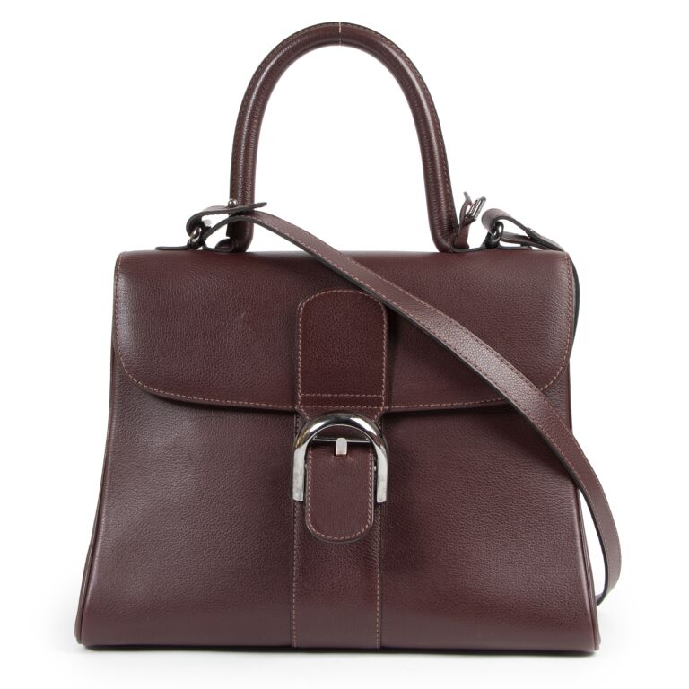 Delvaux Brillant MM Burgundy Labellov Buy and Sell Authentic Luxury