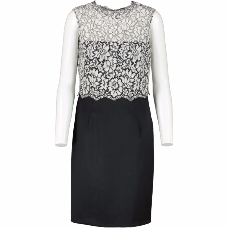 Valentino black outlet white dress