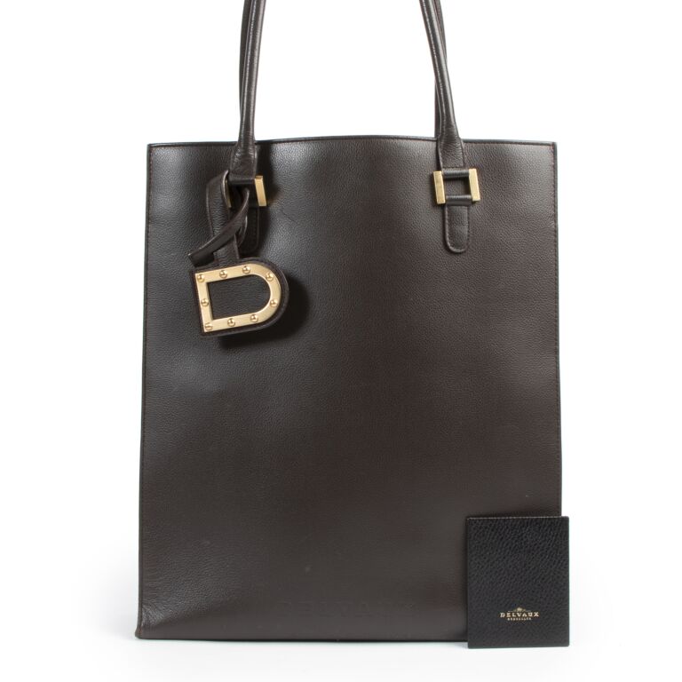 Delvaux Chocolate Brown Leather Tote Bag Labellov Buy and Sell Authentic Luxury