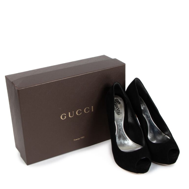 Gucci black suede pumps sale