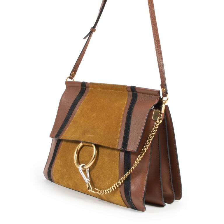 Chloé Faye Medium Patchwork Leather & Suede Bag ○ Labellov ○ Buy