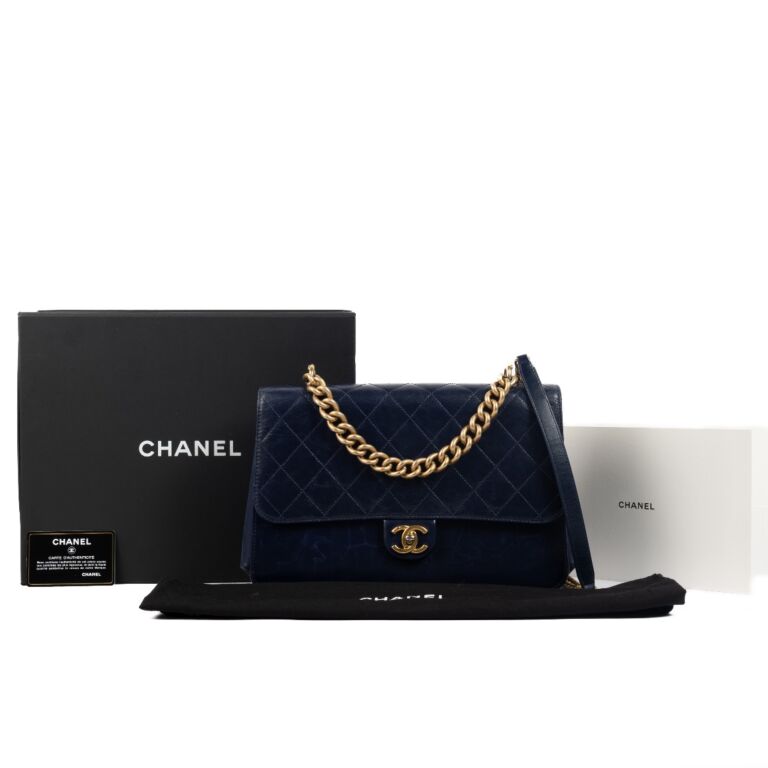 Chanel Blue Aged Calfskin Flap Bag ○ Labellov ○ Buy and